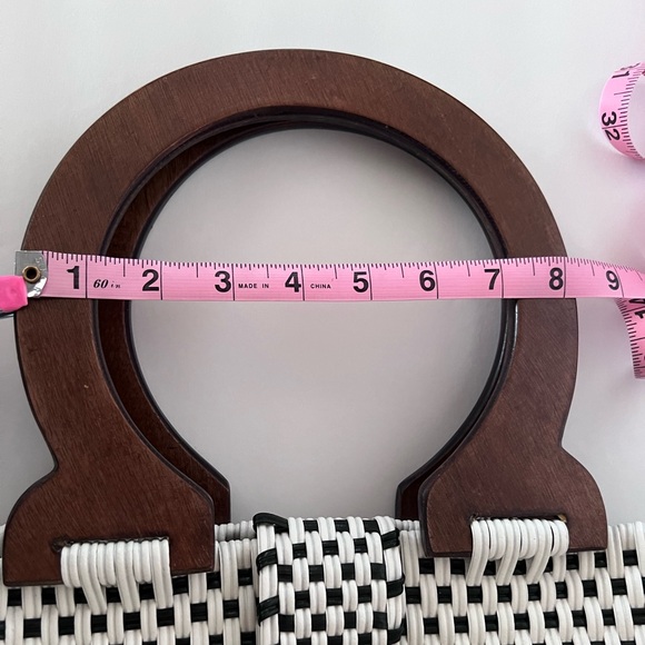 NWOT Guatemalan Handwoven Tote Bag Beach Large Black and white - Picture 12 of 13